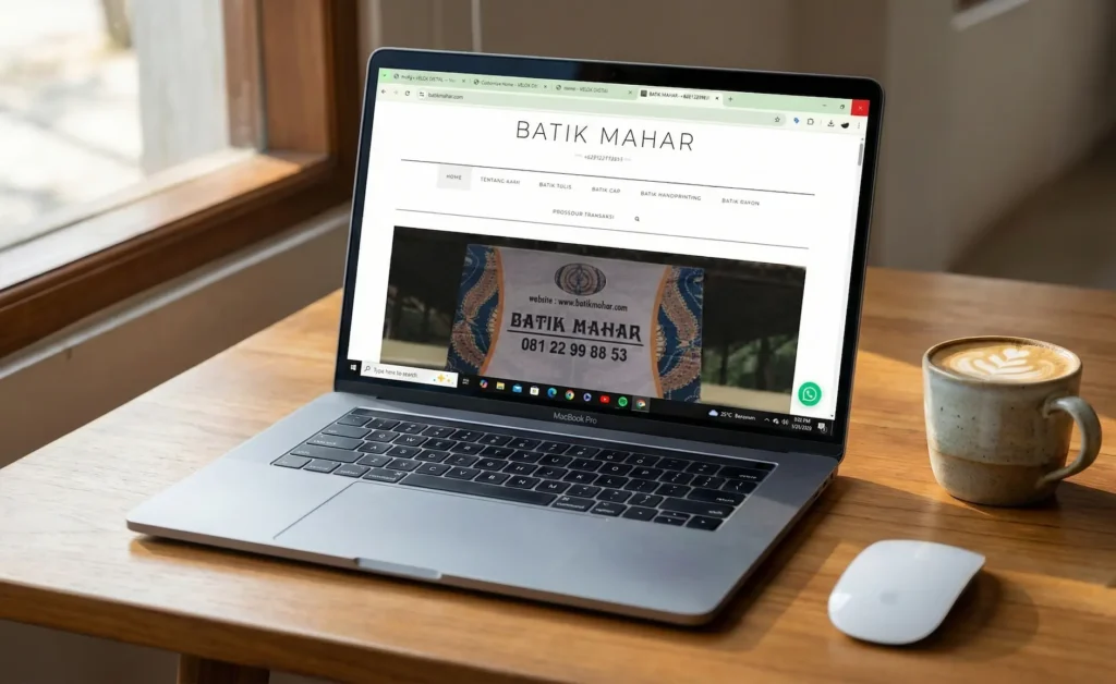 Home Portofolio desain website toko online batik tulis premium Batik Mahar Jogja karya Velox Digital